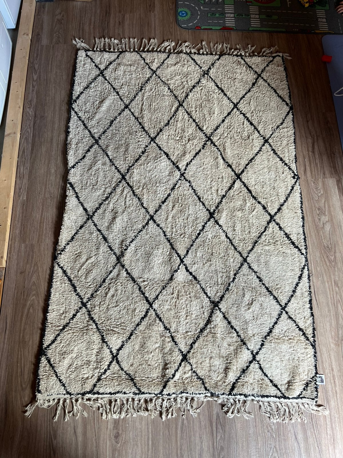 HKliving Berber vloerkleed met ruitpatroon, Huis en Inrichting, Stoffering | Tapijten en Kleden, Ophalen, Gebruikt, 100 tot 150 cm