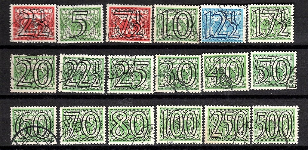 nvph 356-373 guilloche gebruikt zie de scan 423, Ophalen of Verzenden, Na 1940, Gestempeld
