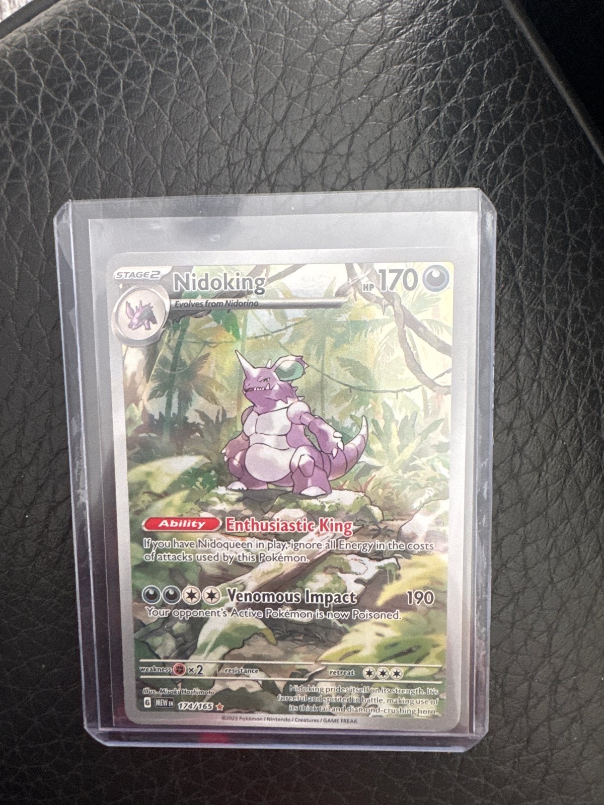 Nidoking Pokémon Kaart 174/165, Ophalen of Verzenden, Zo goed als nieuw, Losse kaart