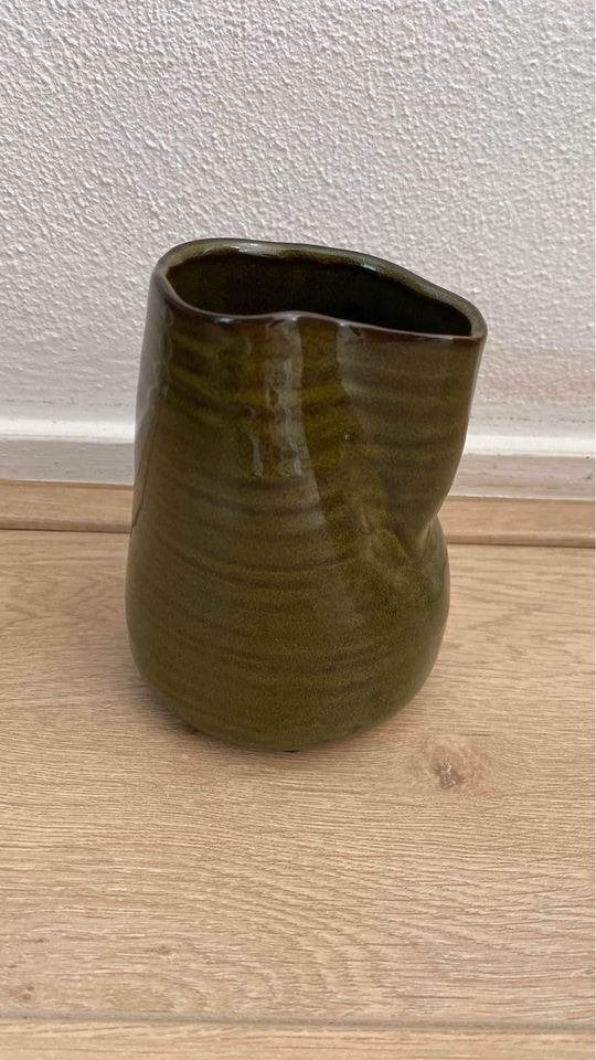 House doctor groene vaas, Ophalen, Zo goed als nieuw, 13 cm, Steen/keramiek