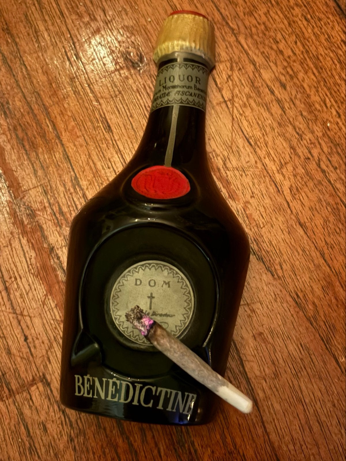 Vintage Dom Bénédictine fles asbak - Vintage design, Ophalen of Verzenden