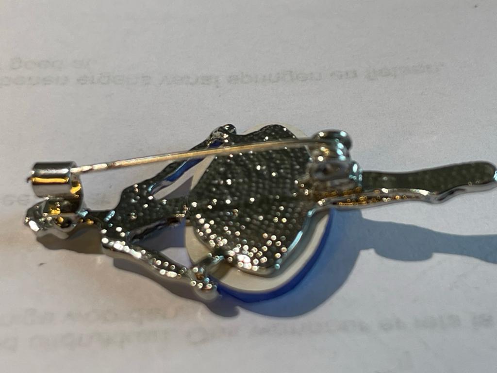Elegante Broche Ballerina met Blauwe Steen, Sieraden, Tassen en Uiterlijk, Broches, Met kristal, Overige materialen, 4 tot 7 cm