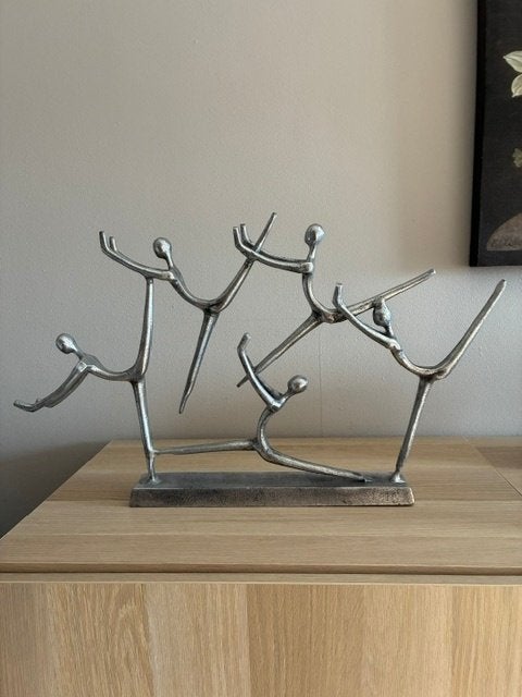 kunst beeld, Groep mensen, 20 - 50 cm, Metaal, Modern