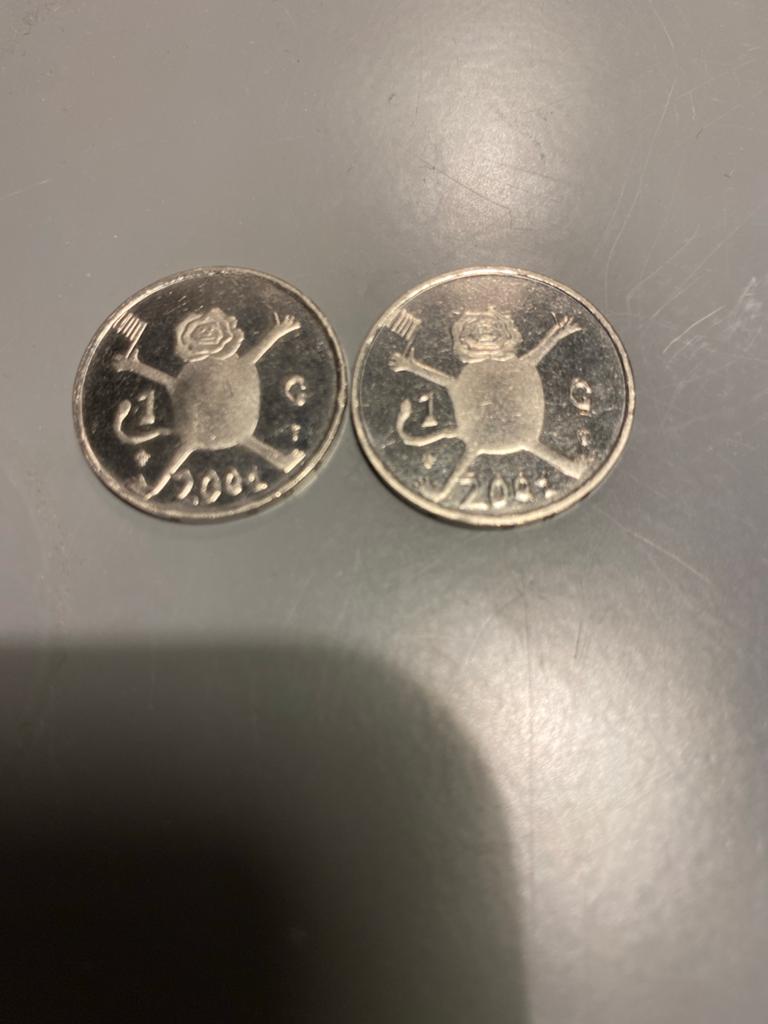 2x 1 Gulden Koningin Beatrix 2004 (Aap), Postzegels en Munten, Ophalen of Verzenden, Koningin Beatrix, 1 gulden, Setje
