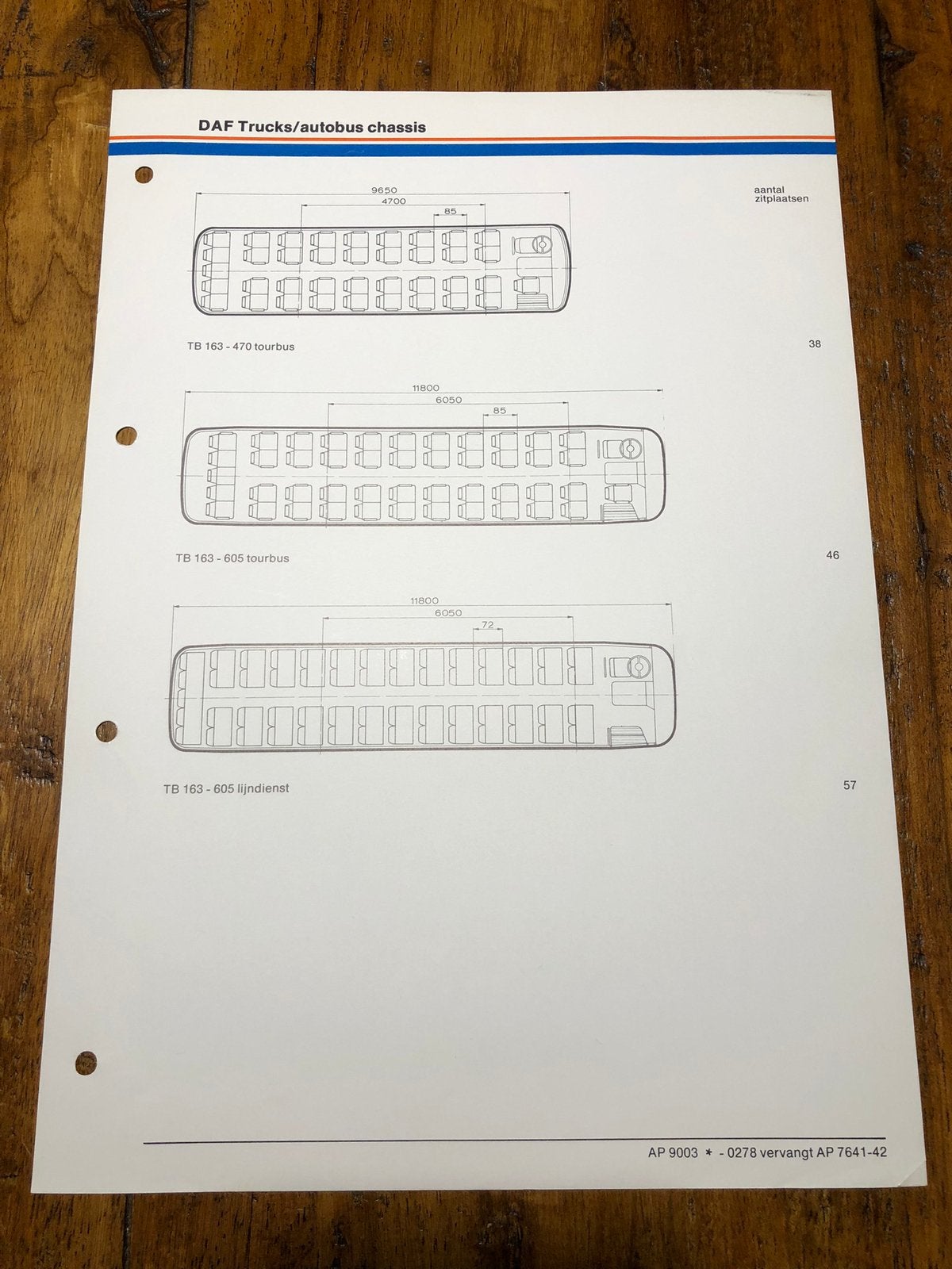 Technische specificatie DAF TB163, Ophalen of Verzenden, Zo goed als nieuw, Overige merken