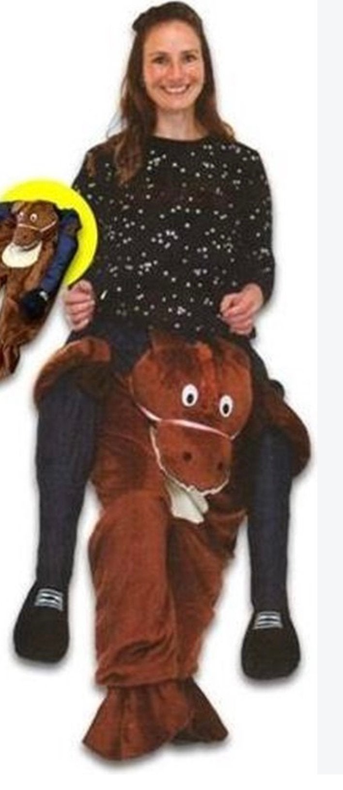Hilarisch paarden kostuum volwassenen en kind. Kan ook apart, Carnaval, Overige maten, Ophalen of Verzenden, Zo goed als nieuw
