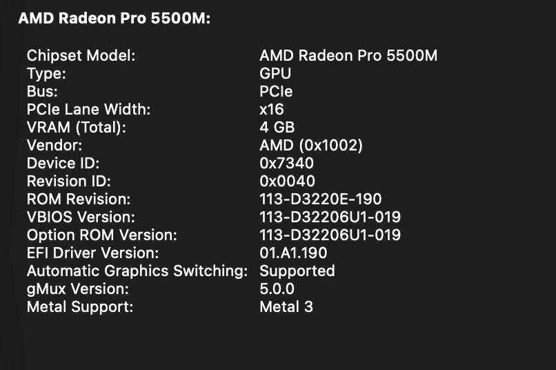 Foto 12 van MacBook Pro 16” 2019 i9 / 16GB / 1TB / Radeon 5500M
