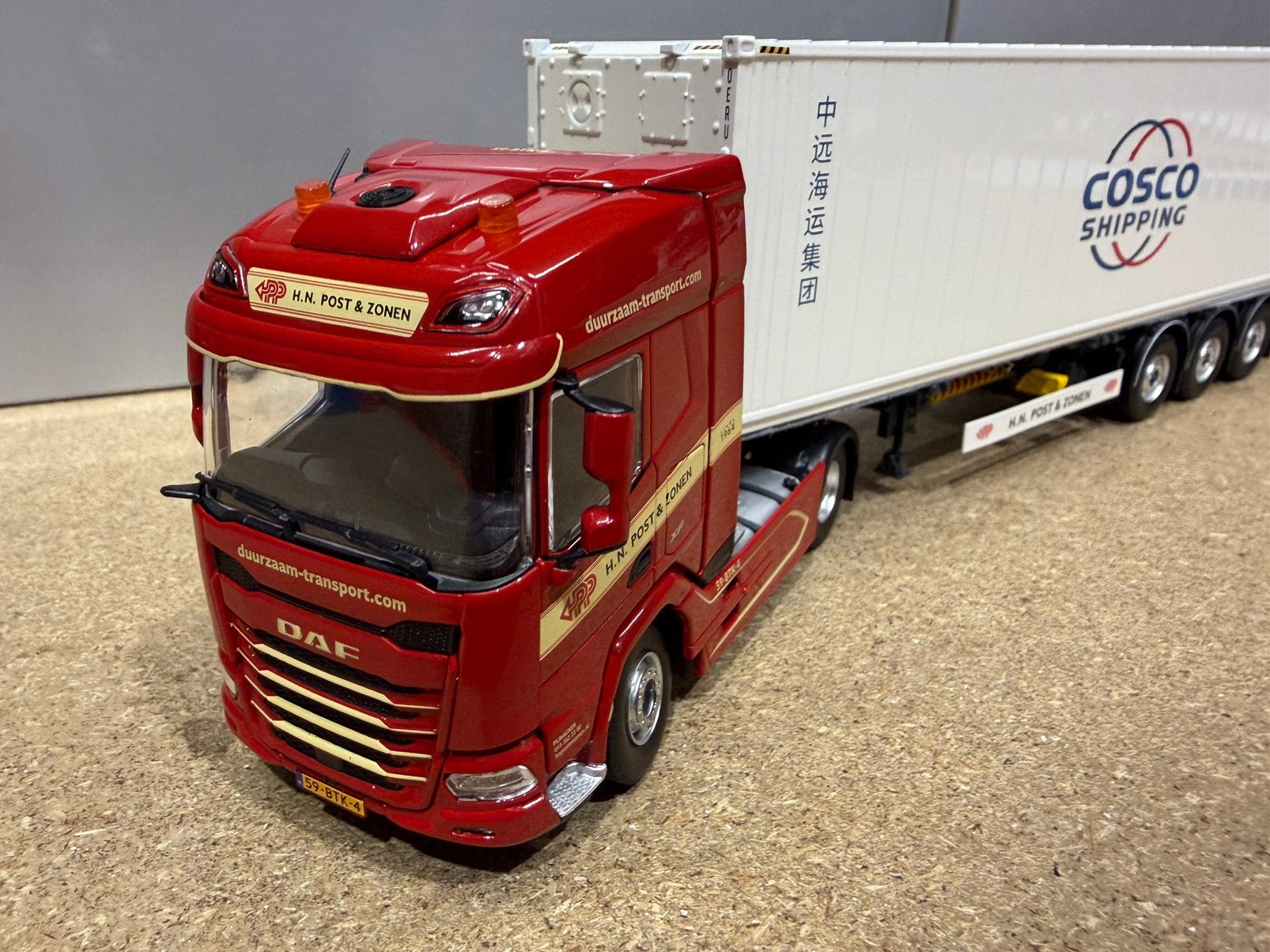 TEKNO DAF XG HN POST&ZONEN CONTAINER TRANSPORT, Hobby en Vrije tijd, Ophalen of Verzenden, Nieuw, Bus of Vrachtwagen, Tekno