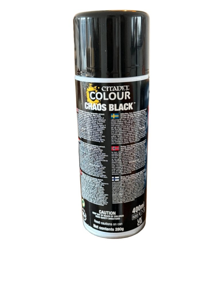 Warhammer Citadel Chaos Black Primer, ., Warhammer, Ophalen of Verzenden, Zo goed als nieuw