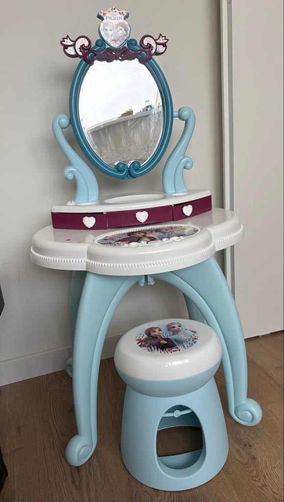 Smoby Frozen 2-in-1 Speelgoedkaptafel met Krukje, Ophalen, Gebruikt