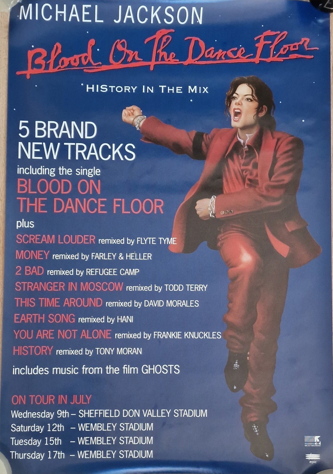 Michael Jackson Blood on the Dancefloor Promo Poster, Verzenden, Zo goed als nieuw, Poster, Artwork of Schilderij