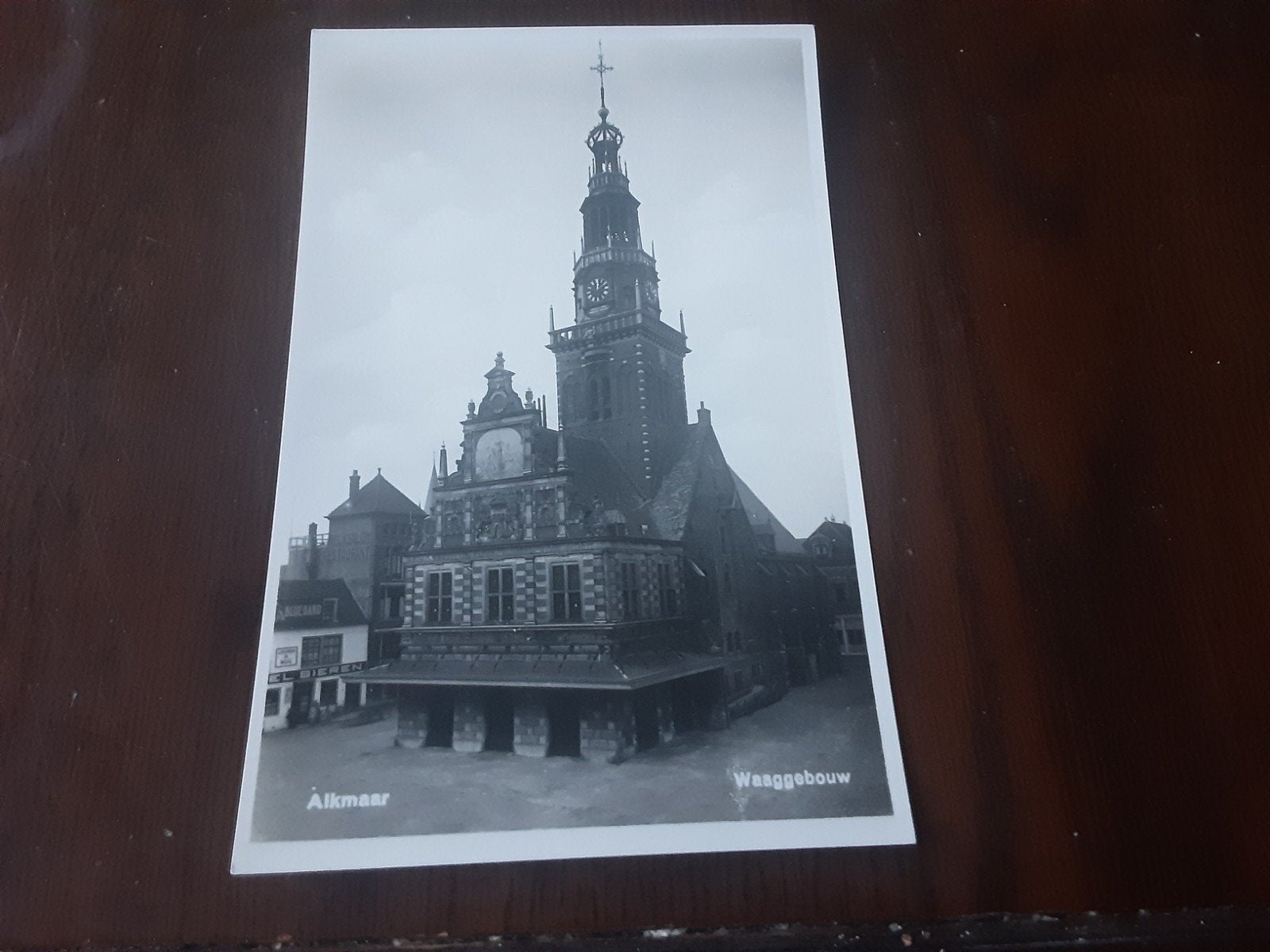 oude kaart Alkmaar waaggebouw., Ophalen of Verzenden, Voor 1920, Noord-Holland