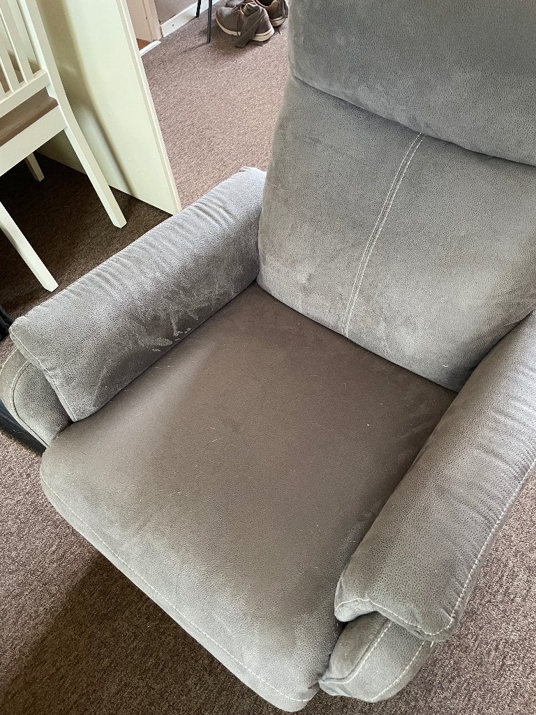 Luxe fauteuil ABILDSKOV • Grijs • Elek.verstelbaar, Ophalen, 75 tot 100 cm, Overige materialen, 75 tot 100 cm