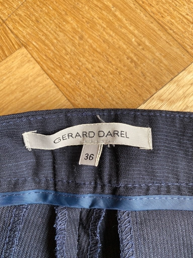 Donkerblauwe pantalon Gerard Darel wol met linnen, maat S/M, Gerard Darel, Blauw, Ophalen of Verzenden, Driekwart