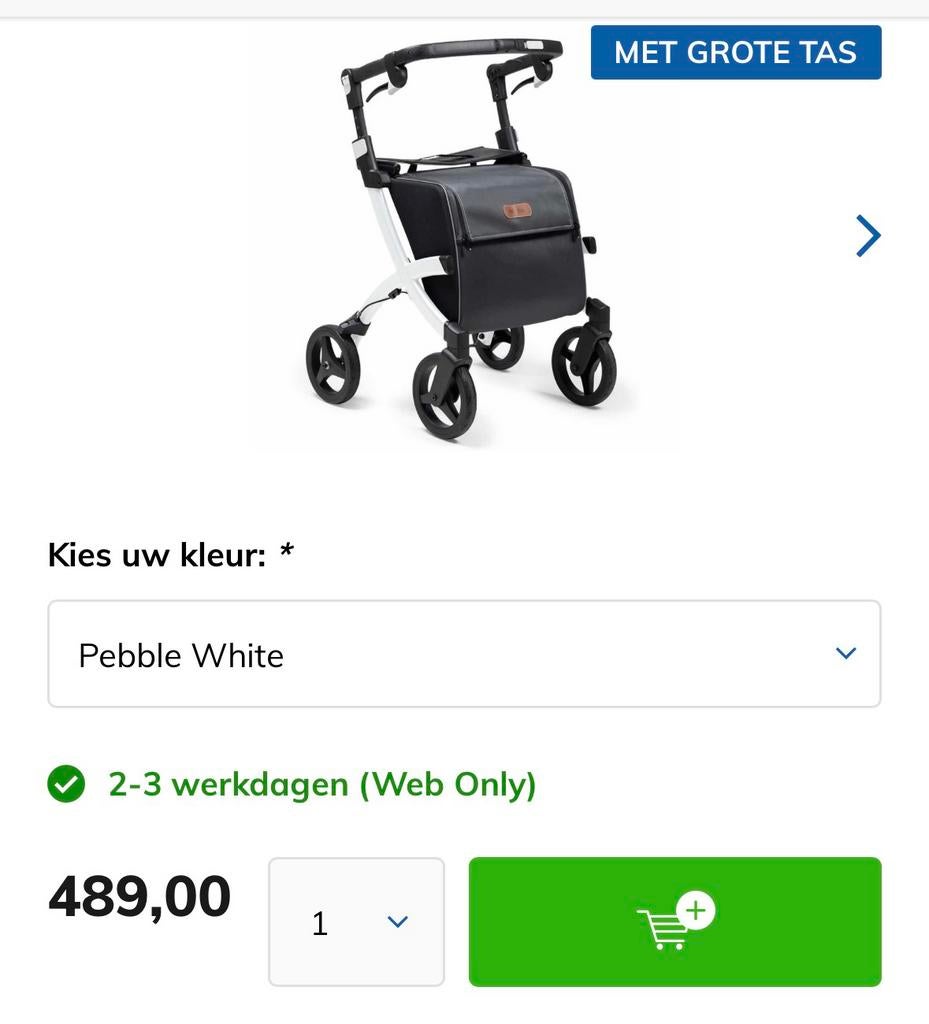 Nieuw ! Rollz Flex2 Pebble witte rollator maat S, Ophalen, Opvouwbaar, Nieuw