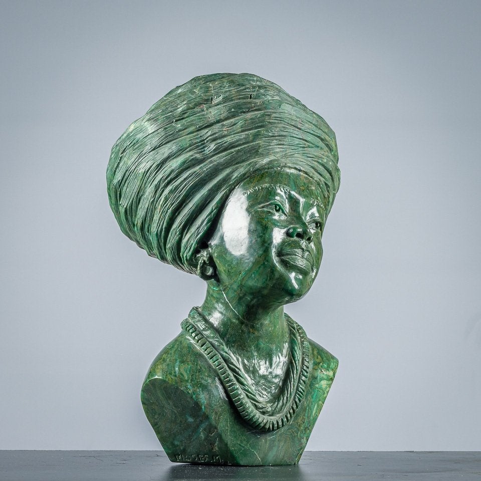 African Woman - Beeld van green verdite, Ophalen of Verzenden