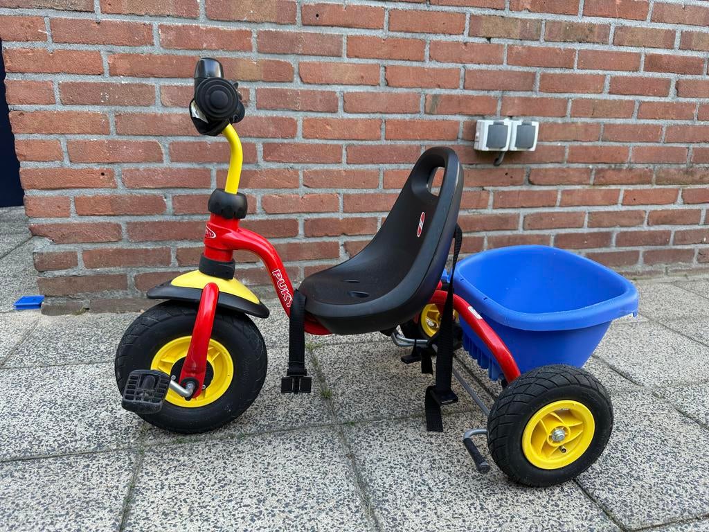 Puky driewieler met kiepbak en duwstang., Fietsen en Brommers, Ophalen, Zo goed als nieuw, Duwstang