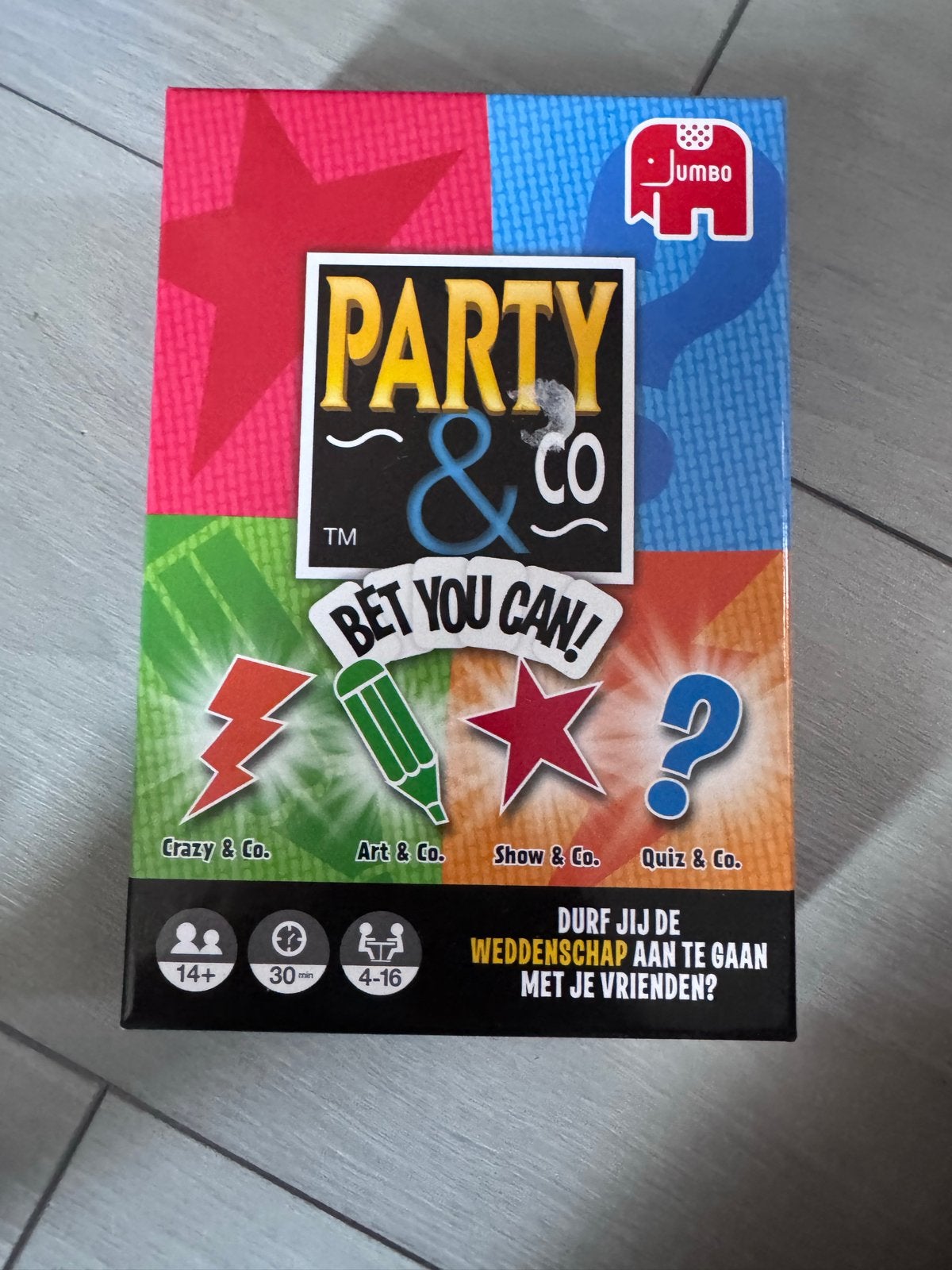 Party & Co Bet You Can! - Gezelschapsspel, Drie of vier spelers, Ophalen of Verzenden, Zo goed als nieuw