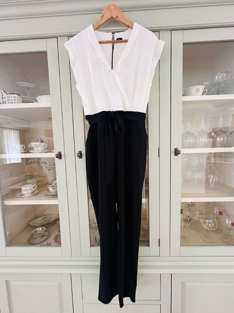 Jumpsuit zwart wit maat 42 zgan, Zwart, Maat 42/44 (L), Ophalen of Verzenden, Zo goed als nieuw
