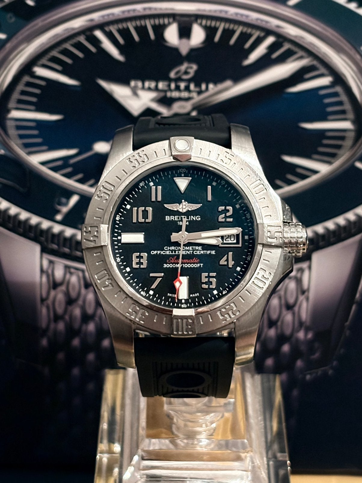 Breitling Avenger 2 Seawolf 45mm Fullset, Ophalen, Gebruikt, Breitling, Polshorloge