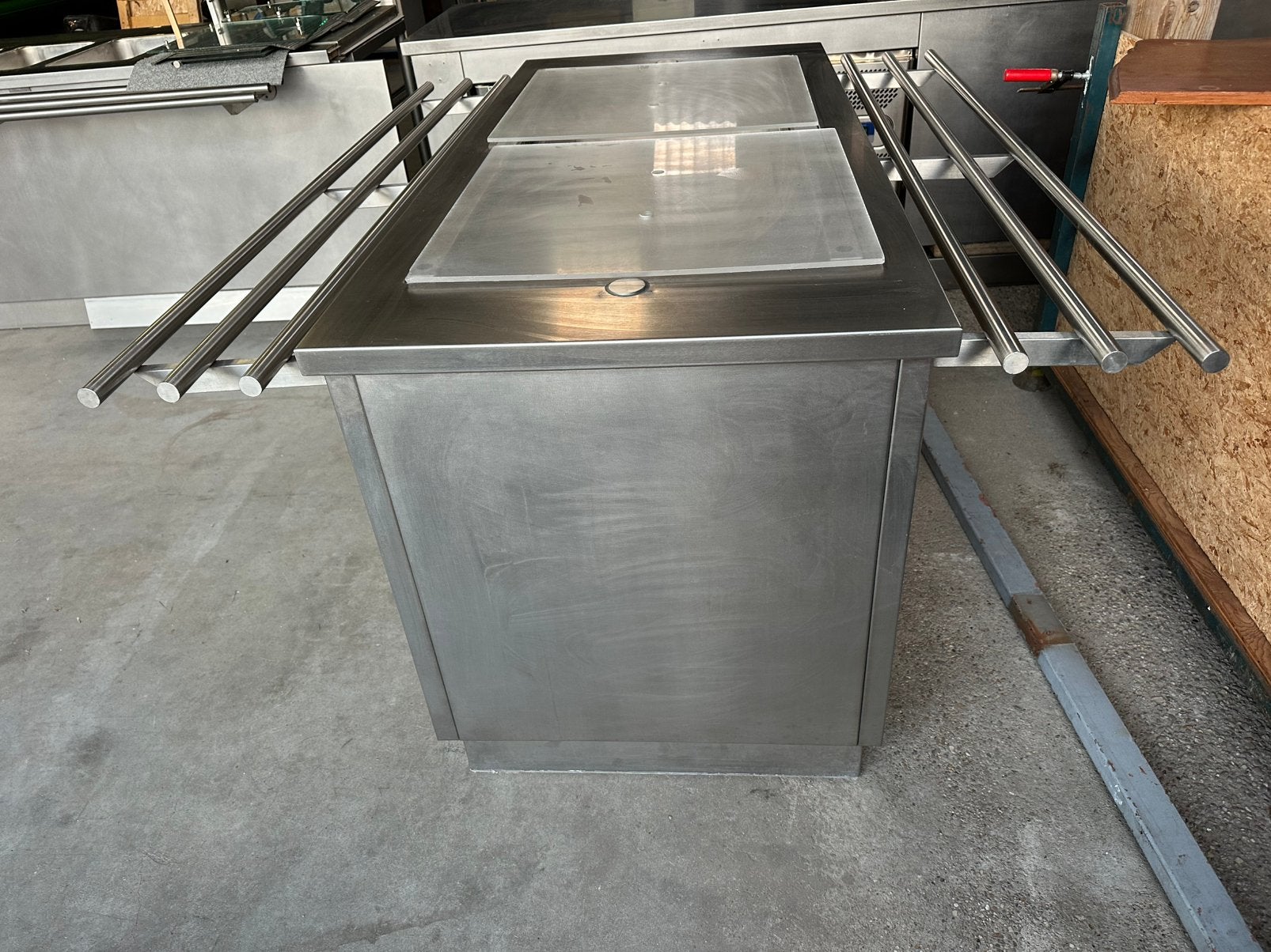 Koude uitgifte RVS saladebar uitgifte buffet bain marie, Ophalen, Gebruikt, Q, Q