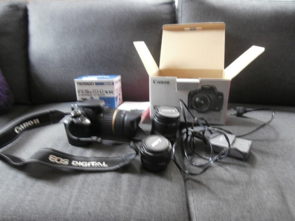 fotocamera Canon EOS 350D met originele lens en Tamron lens, Gebruikt, Spiegelreflex, Canon, Ophalen of Verzenden
