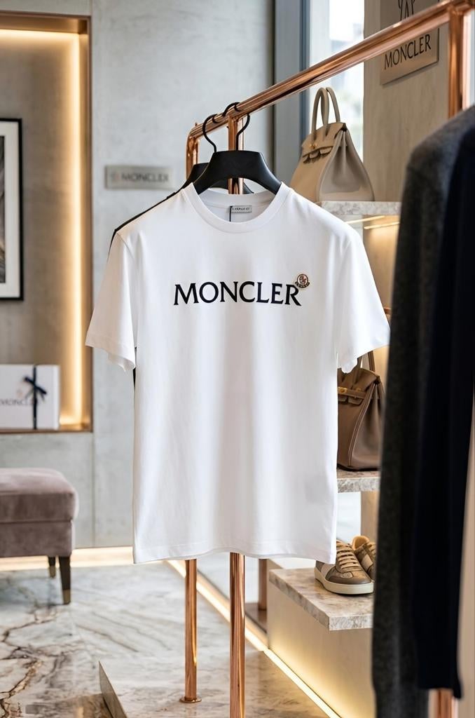 MONCLER FLOCKED LOGO TSHIRT, Kleding | Heren, T-shirts, Ophalen of Verzenden, Nieuw, Overige maten, Zwart