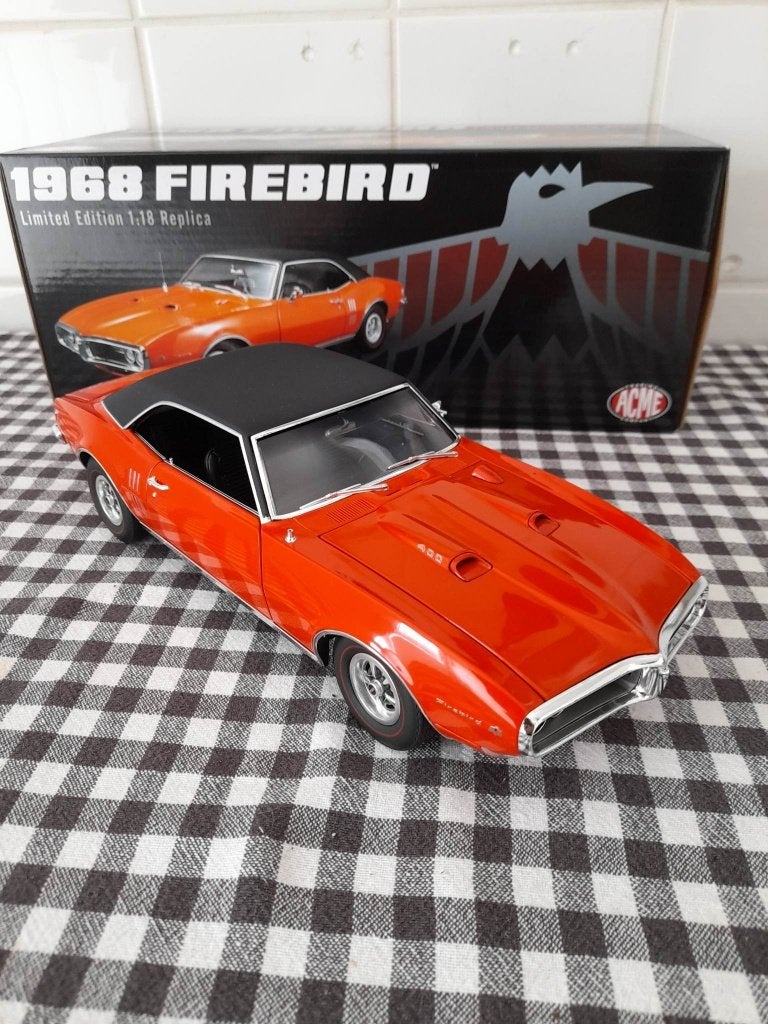 acme 1968 pontiac firebird orange 1;18, Ophalen of Verzenden, Nieuw, Overige merken