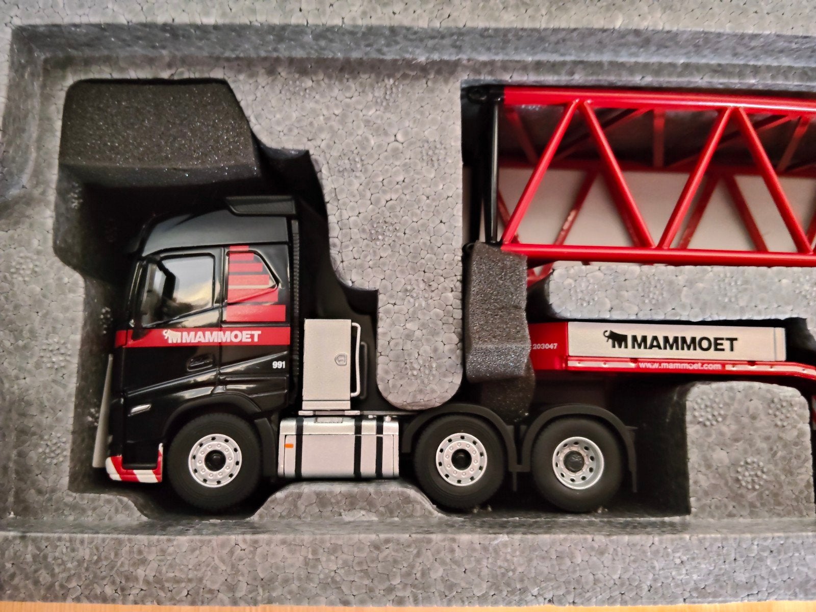 Mammoet Volvo FH met Faymonville dieplader 1:50, Hobby en Vrije tijd, Ophalen of Verzenden, Nieuw, Bus of Vrachtwagen, Wsi
