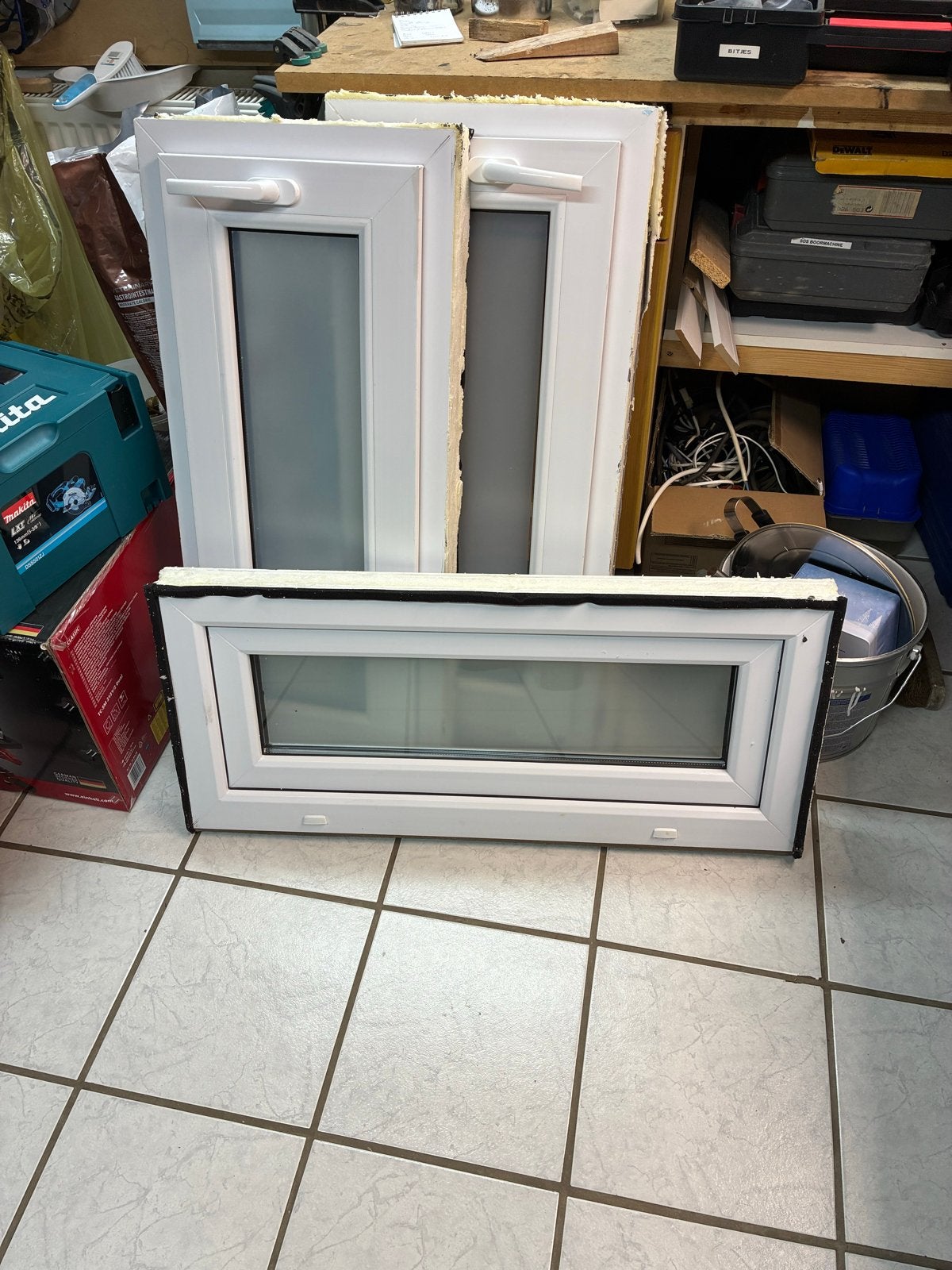 2x Kunststof draai kiep raam 90x40, Ophalen, Gevelraam of Ruit, Minder dan 80 cm, 80 tot 120 cm
