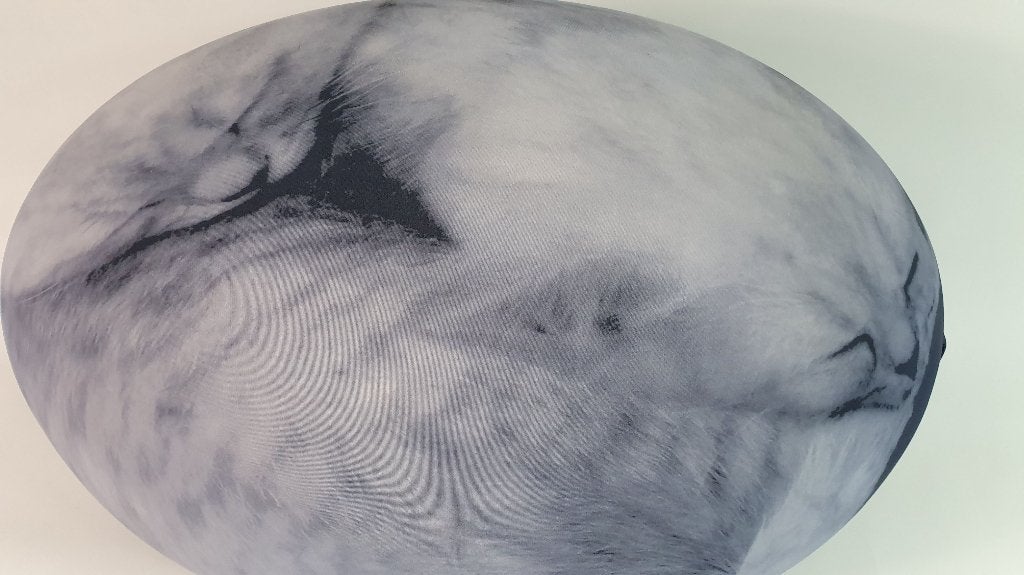 Tato Cerruti Baleri design pouf, poef, kittens blauw. S32, Tweedehands verkoop, Tweedehands verkoop, Minder dan 50 cm, Gebruikt