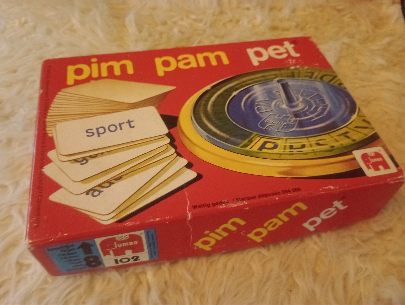 Pim Pam Pet - Vintage Jumbo Gezelschapsspel, Hobby en Vrije tijd, Gezelschapsspellen | Bordspellen, Vijf spelers of meer, Ophalen of Verzenden