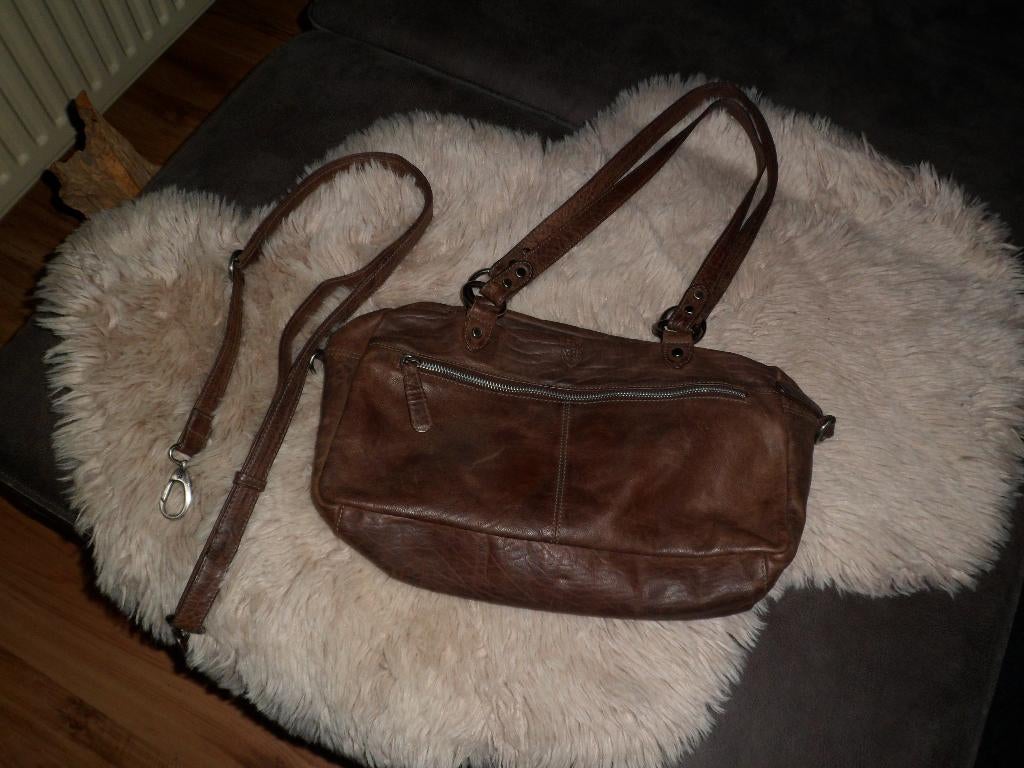 Bruine leren DR tas, Ophalen of Verzenden, Gebruikt, Bruin, Leer