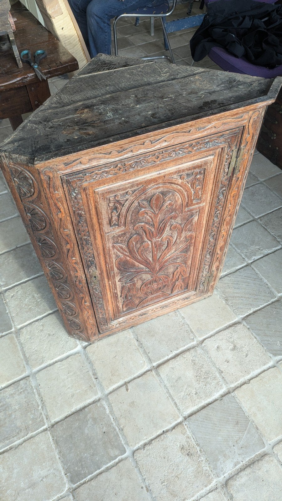 Houten hoek kastje, Antiek en Kunst, Ophalen