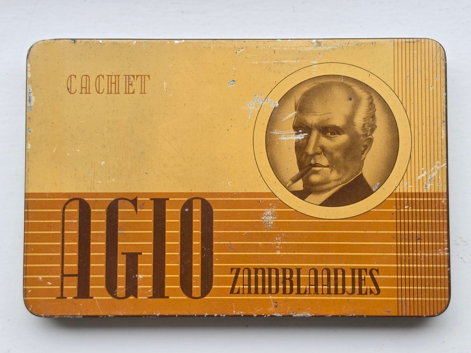 Agio Cachet Zandblaadjes sigaren blik, Verzamelen, Ophalen of Verzenden, Gebruikt, Overige