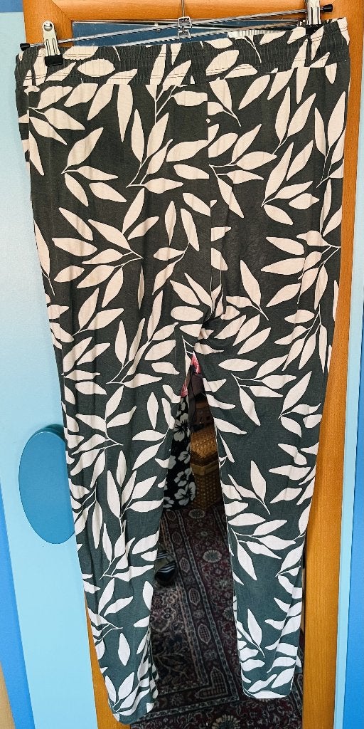 leuke tricot broek met bladmotief Hema L zgan, Overige kleuren, Verzenden, Maat 42/44 (L), Zo goed als nieuw