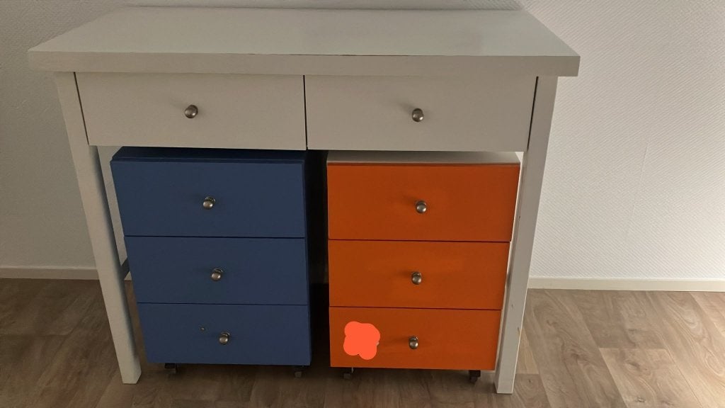 Bopita commode met 2 verrijdbare ladeblokken, Ophalen, Gebruikt, 50 tot 70 cm, 100 cm of meer