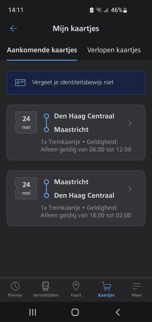 Ter overname trein e-ticket Maastricht 24 mei, Tickets en Kaartjes, Eén persoon, Mei