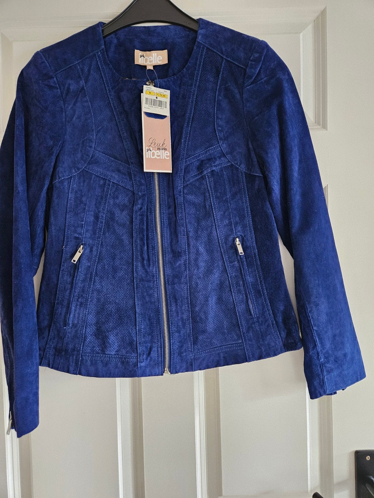 Nieuw kobalt echt suède jasje maat M, Kleding | Dames, Maat 38/40 (M), Nieuw, Ophalen of Verzenden, Blauw
