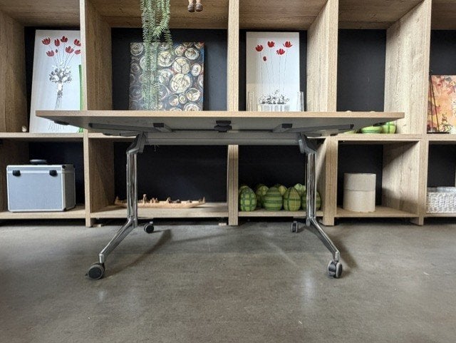 Kusch+Co Roll'n Meet klaptafel 160x80 cm – verrijdbaar, Overige materialen, Zo goed als nieuw, 150 tot 200 cm, Vier personen