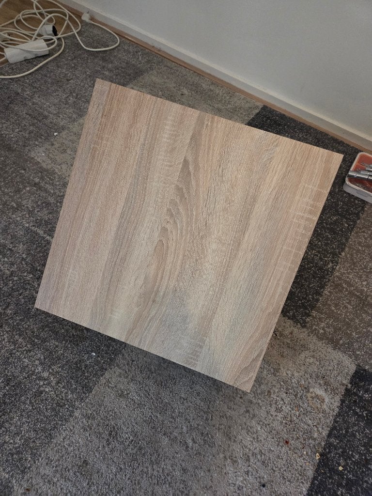 Bijzettafel (2x), Huis en Inrichting, Minder dan 55 cm, Gebruikt, Vierkant, Hout