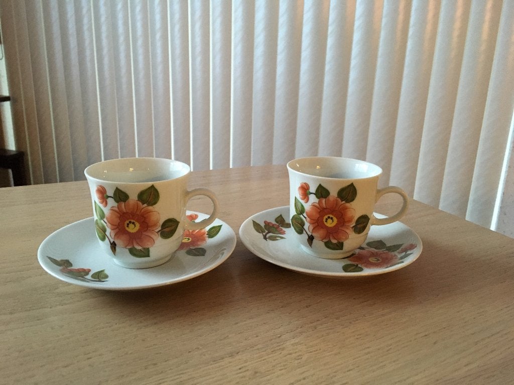 2 Kop en schotels Tirschenreuth, Bavaria, Vintage, Overige merken, Vintage, Ophalen of Verzenden, Zo goed als nieuw