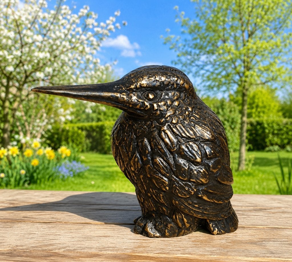 IJSVOGEL / bronzen tuinbeeld, Dierenbeeld, Nieuw, Info@huisentuindecoratiemarie.nl, Huis en tuin decoratie marie