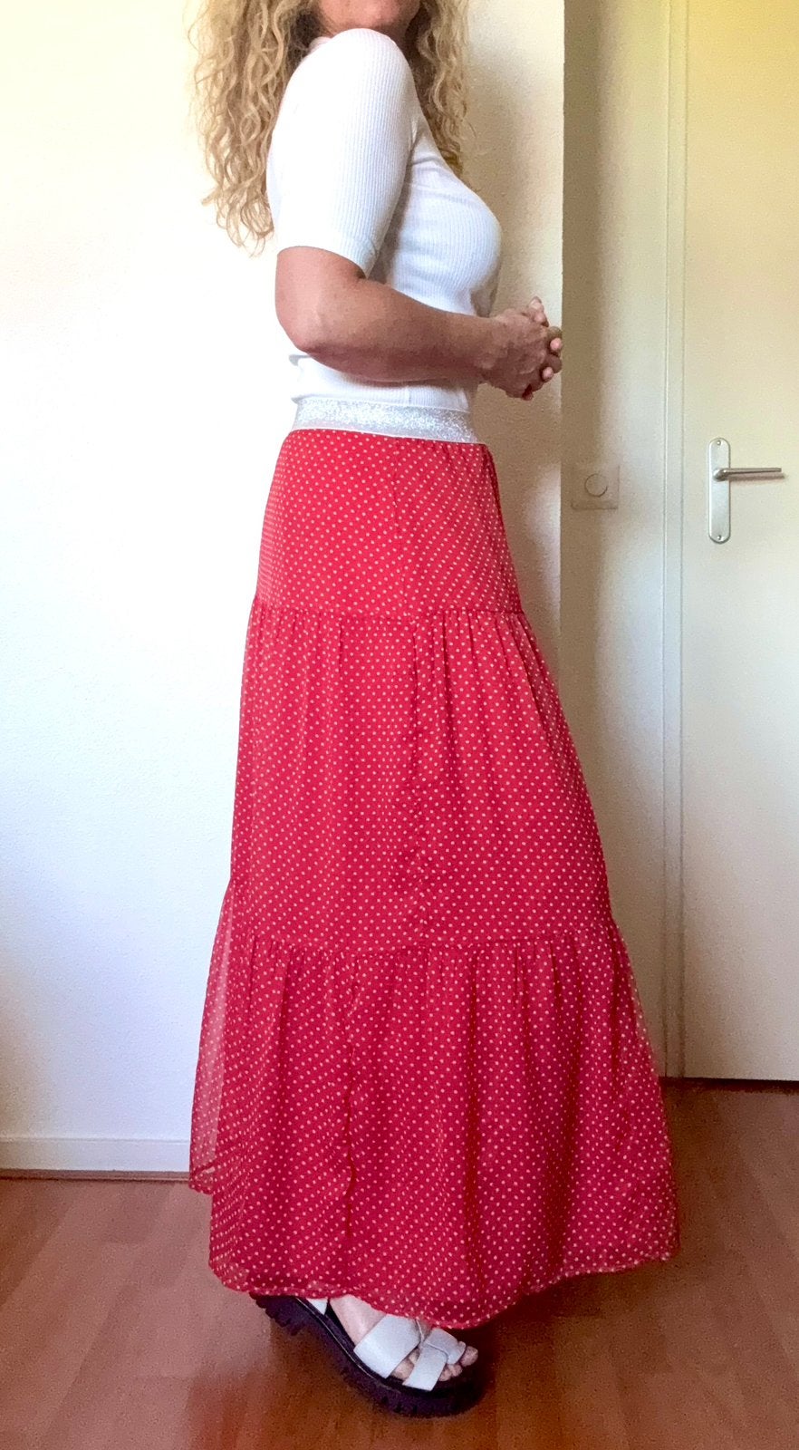 Lollys laundry vrolijke rode maxi rok maat S zgan, Kleding | Dames, Rokken, Ophalen of Verzenden, Zo goed als nieuw, Maat 36 (S)