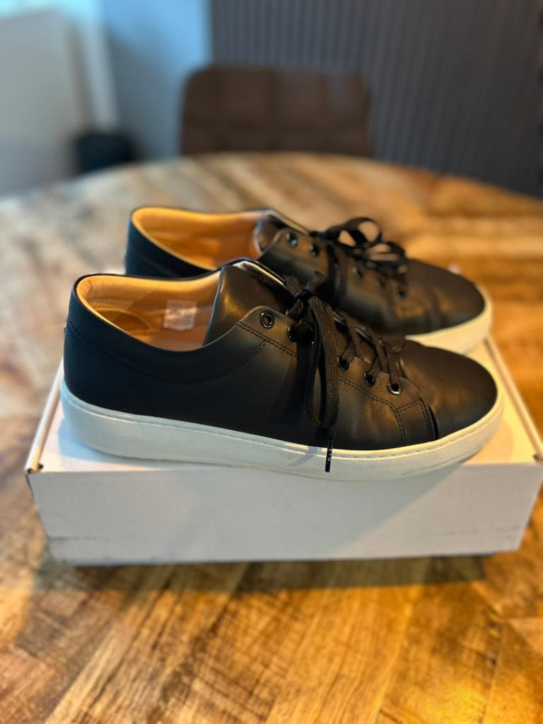 ETQ Heren Sneakers Nappa Leer Zwart Maat 43 NIEUW!, Ophalen of Verzenden, Zo goed als nieuw, Zwart, Sneakers of Gympen
