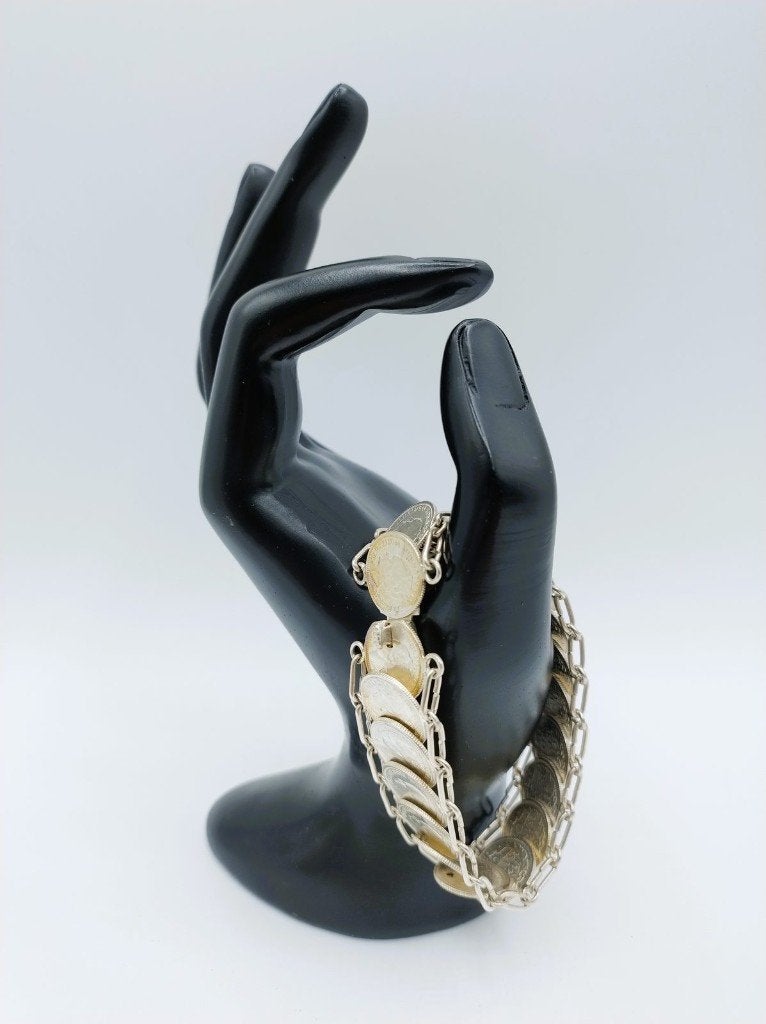 Zilveren dubbeltjes armband, Wilhelmina, 18 cm., Info@zilverwebsite.nl, Verzenden, Zo goed als nieuw, Zilverwebsite.nl