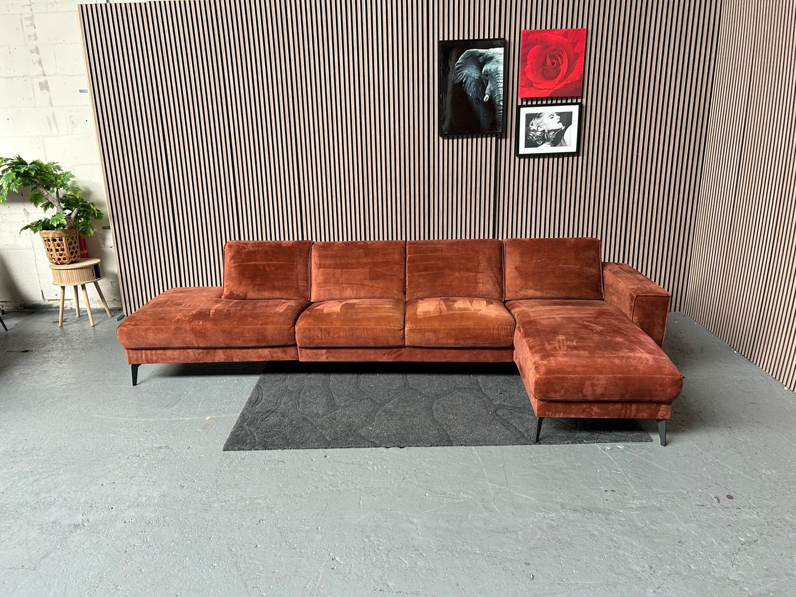 GRATIS LEVERING Velvet Loungebank Pronto 345X165 GEREINIGD, Huis en Inrichting, Banken | Bankstellen, Velvet loungebank, Hoekbank