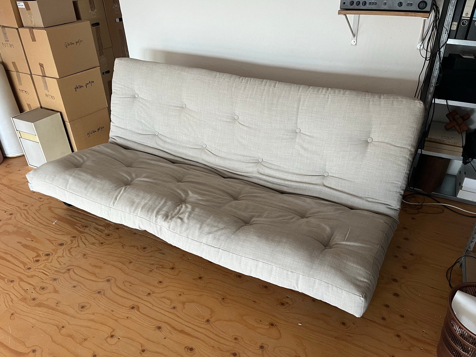 Karup Futonbank/Slaapbank - Beige, 140x200 cm, Ophalen, Beige, Tweepersoons, 140 cm