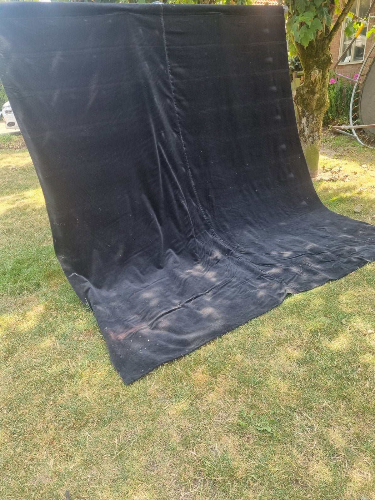 Fluweelachtig zwart foto-achtergrond-doek op rol ca 2 x 3, Audio, Tv en Foto, Fotografie | Fotostudio en Toebehoren, Ophalen of Verzenden