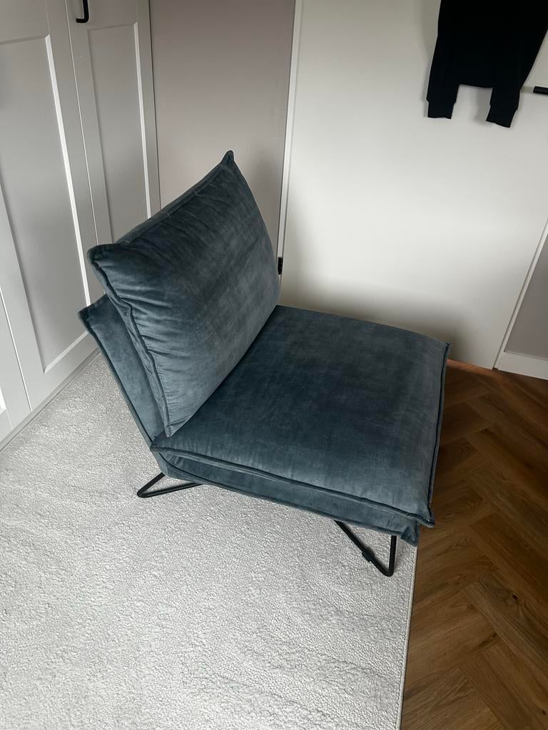 Petrol fauteuil, Ophalen, Petrol, Blauw, Zo goed als nieuw